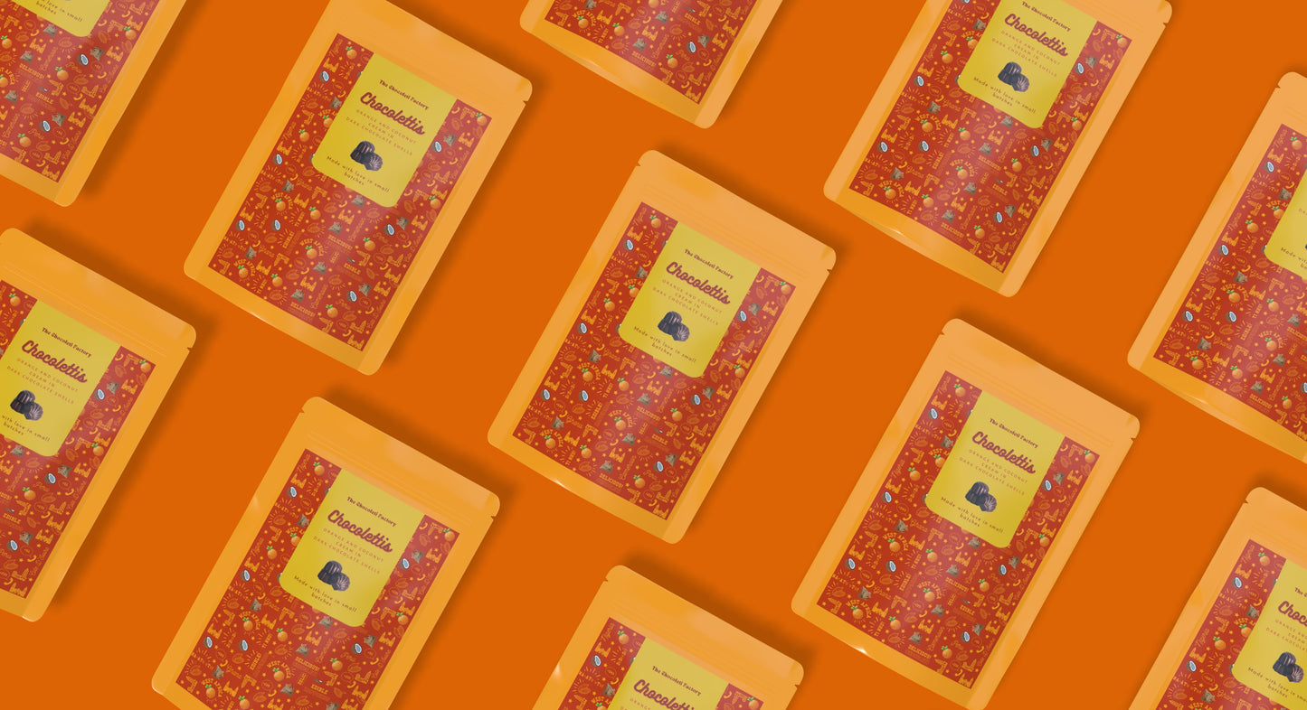 Orange and Coconut in Dark Chocolate Shells (3 bags)
