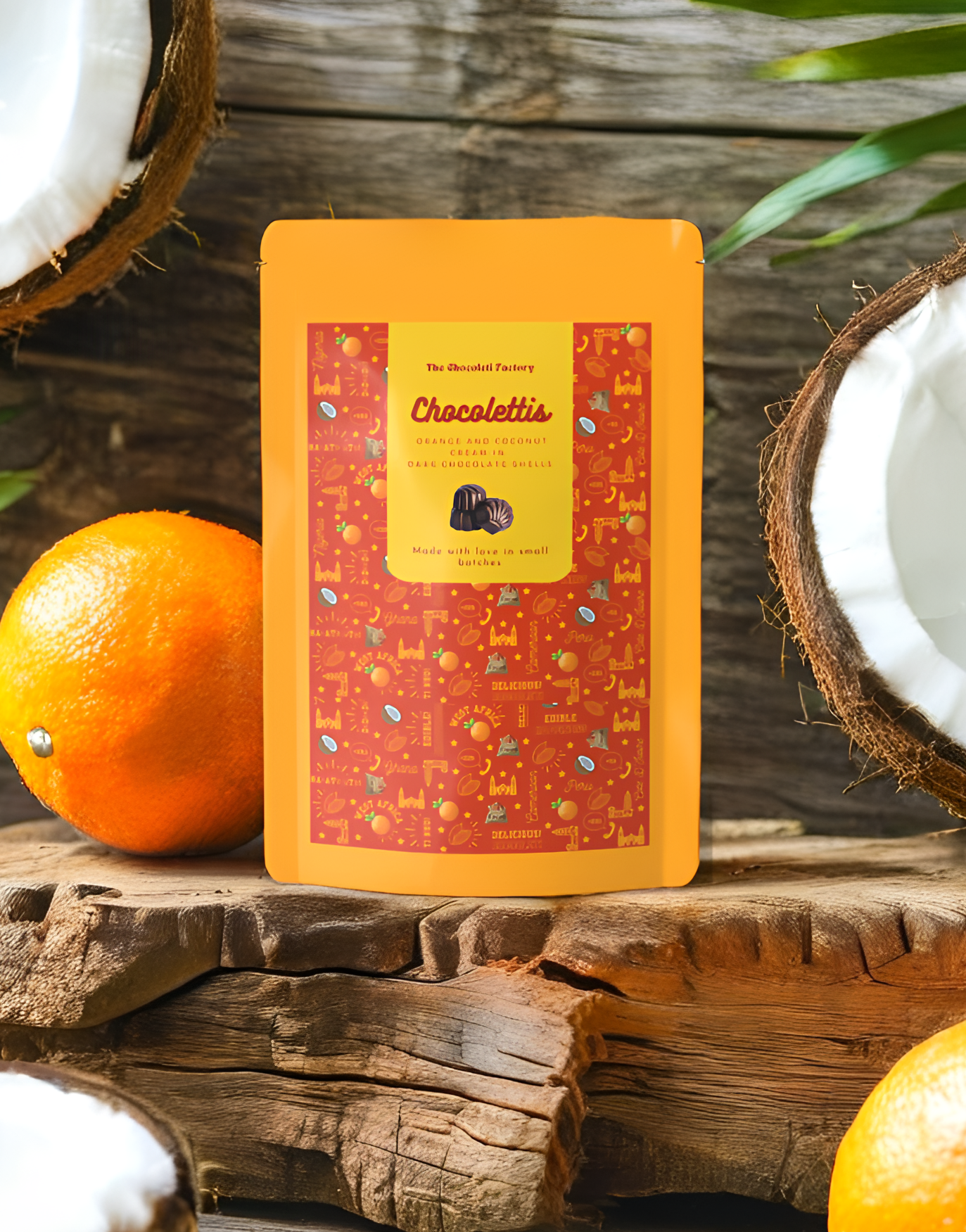 Orange and Coconut in Dark Chocolate Shells (3 bags)