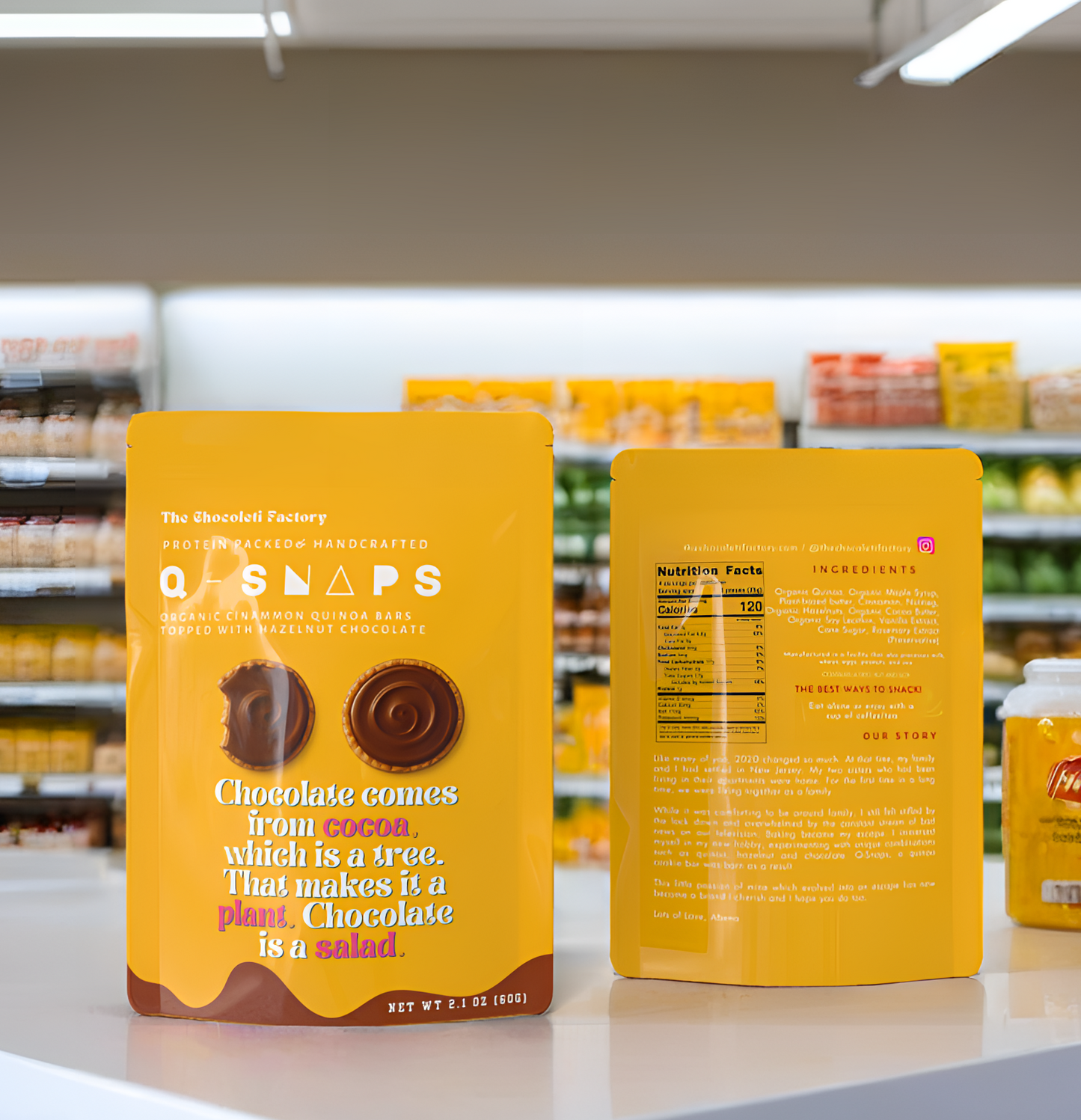 Q-Snaps Hazelnut Chocolate and Cinnamon (3 bags)